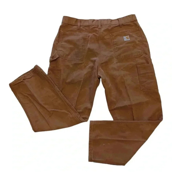 Carhartt Loose Fit Washed  Duck Flannel Lined Pants Size 36 - Picture 5 of 12